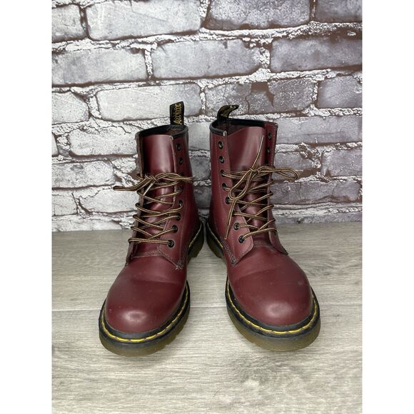 Dr. Martens Cherry Red Leather Combat Lace Up Boots Women’s Sz 38EU/7-7.5M US - Picture 16 of 16